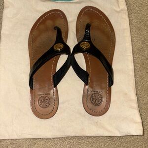 Tory Burch Black and Tan Women's Sandals
